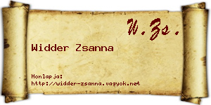 Widder Zsanna névjegykártya